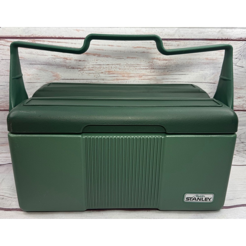 Vintage Stanley Aladdin Cooler Green Insulated Divided Lunch Box USA